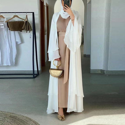 Solid Open Abaya Kimono Kaftan Cardigan