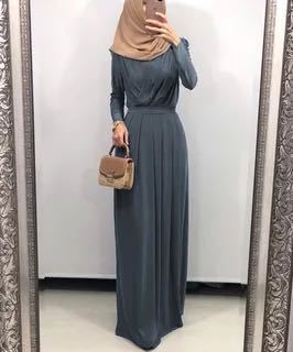 V-Neck Folded Abaya Dress