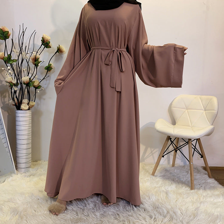 Long Solid-Color Abaya