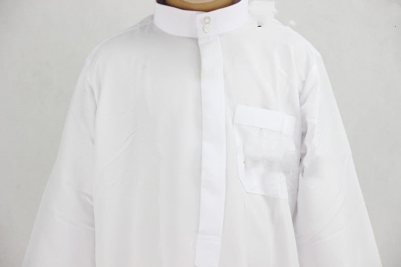 Men’s Washed Velvet Embroidered Stand Collar Robe