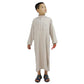 Men’s Washed Velvet Embroidered Stand Collar Robe