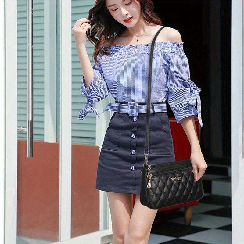 Embroidered Leather Messenger Bag