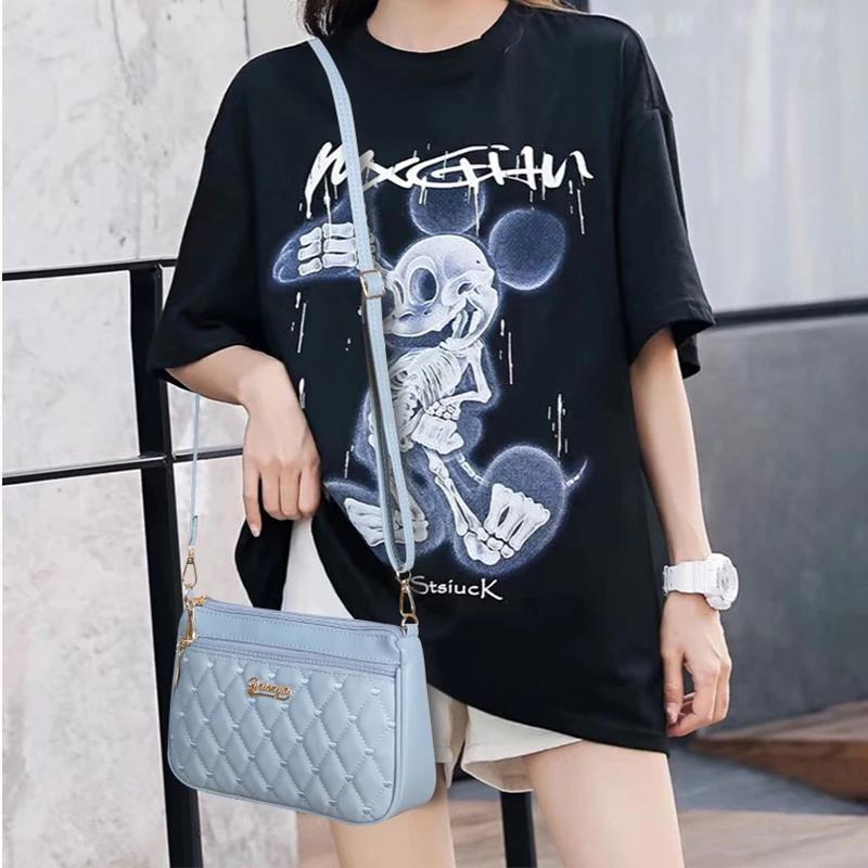 Embroidered Leather Messenger Bag