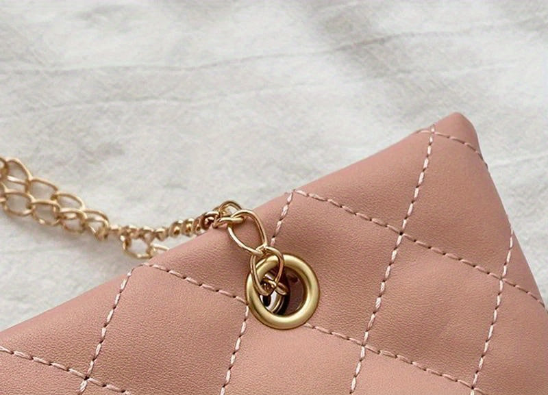 PU Leather Diamond Lattice Tote Bag