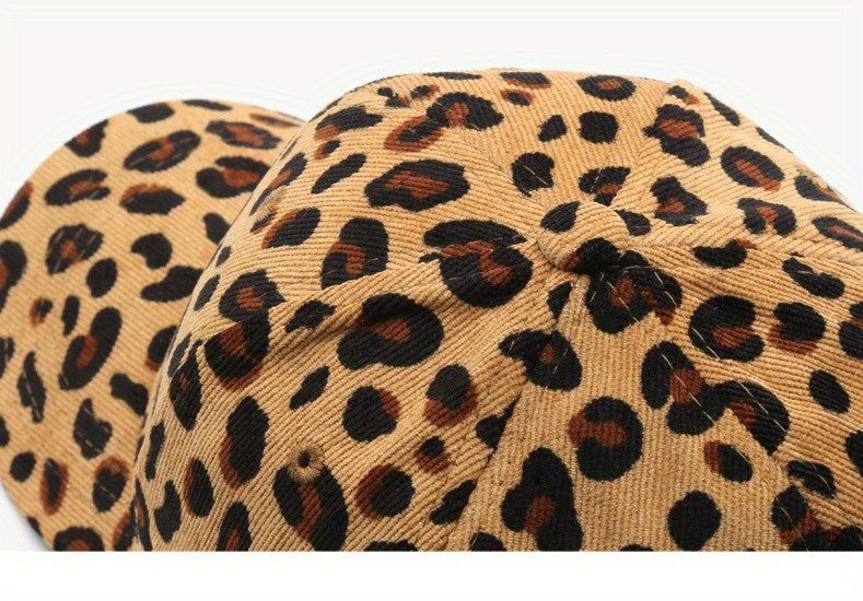 Leopard Print Corduroy Baseball Cap