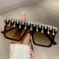 Oversized Rhinestone Square Sunglasses