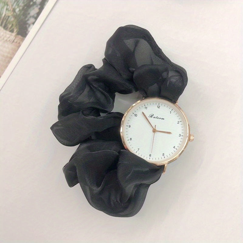 Sparkling Satin Strap Quartz Watch