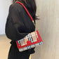 Striped Waterproof PU Leather Crossbody Bag