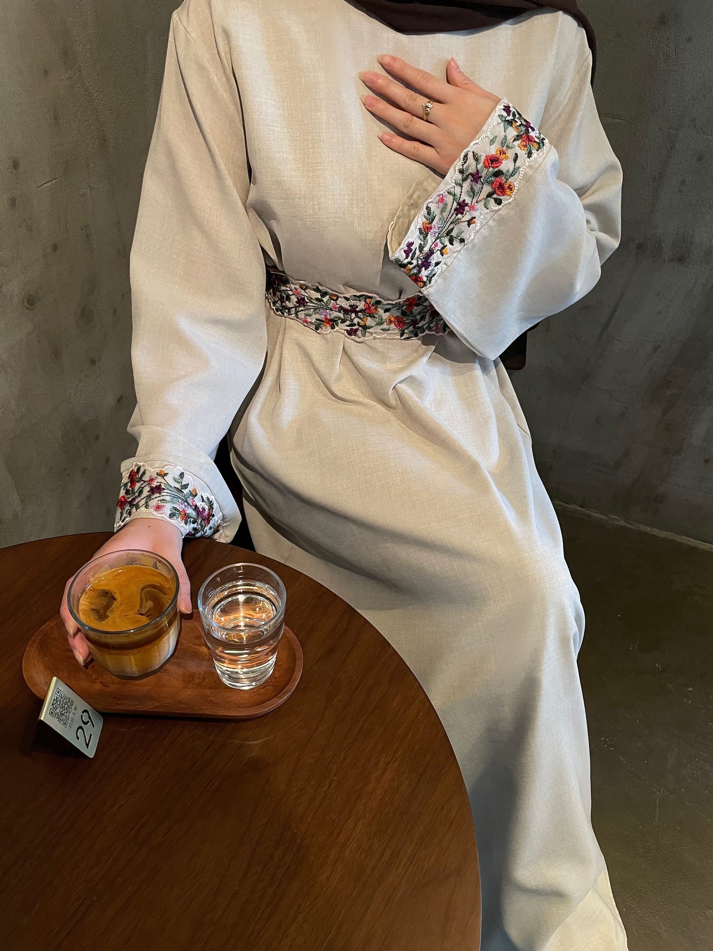 Elegant Floral Embroidered Abaya