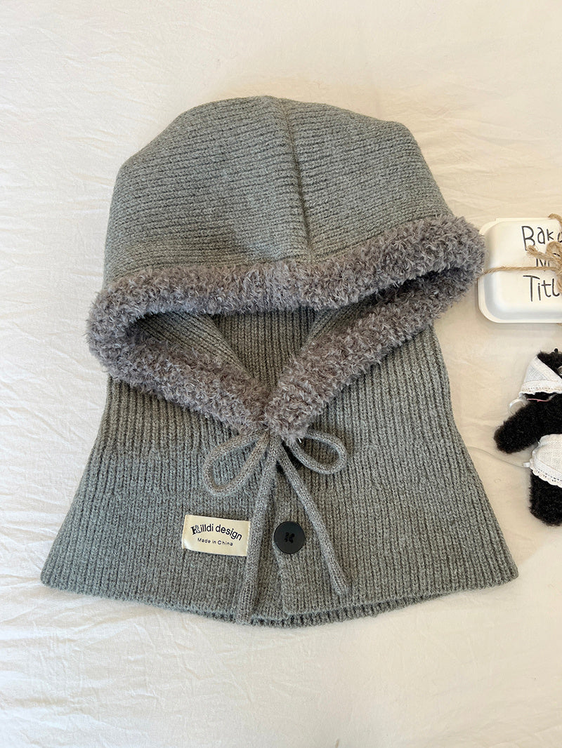 Ice Man Design Fashionable Snow Hat Balaclava Knitted Drawstring