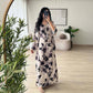 Women’s Printed Long Sleeve Robe with Elegant Design