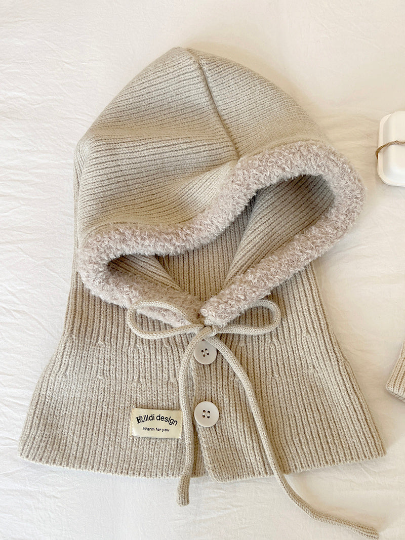 Ice Man Design Fashionable Snow Hat Balaclava Knitted Drawstring