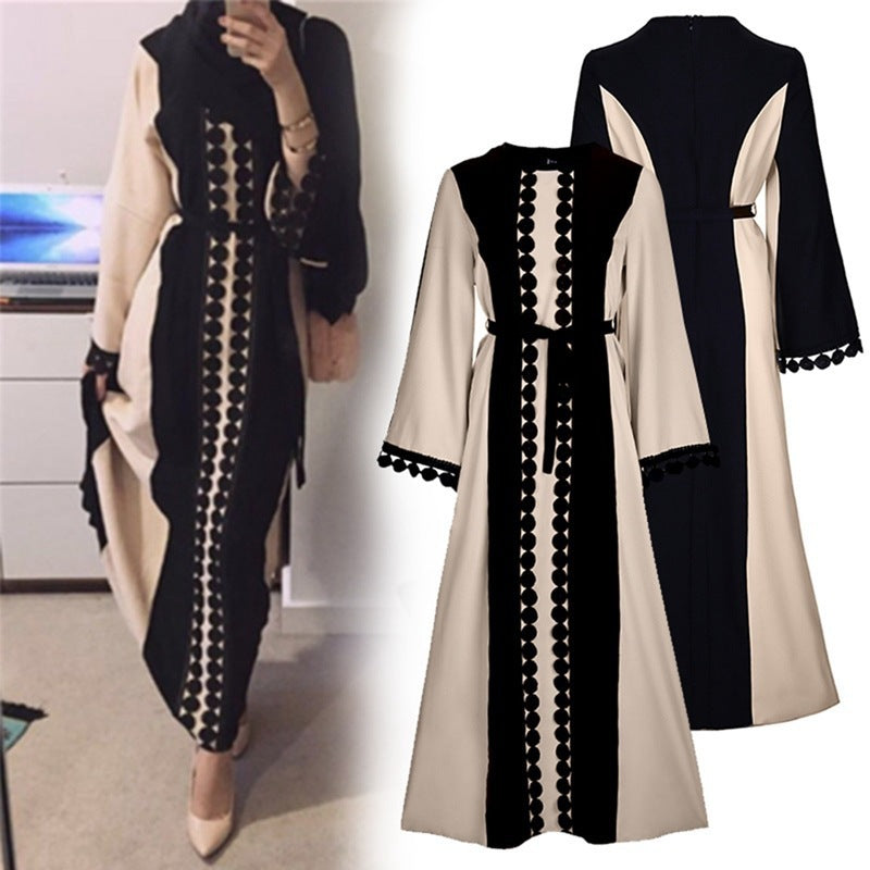 Women’s Lace Patchwork Long Sleeve Abaya