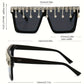 Oversized Rhinestone Square Sunglasses