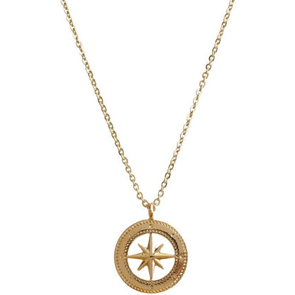 24K Gold Plated Vintage Gold Starburst Gold Coin Necklace