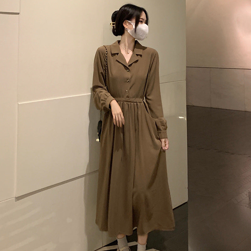 French Style Long Sleeve Black Dress Women