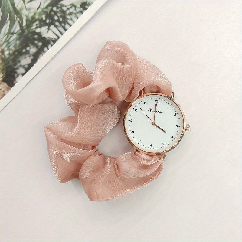 Sparkling Satin Strap Quartz Watch