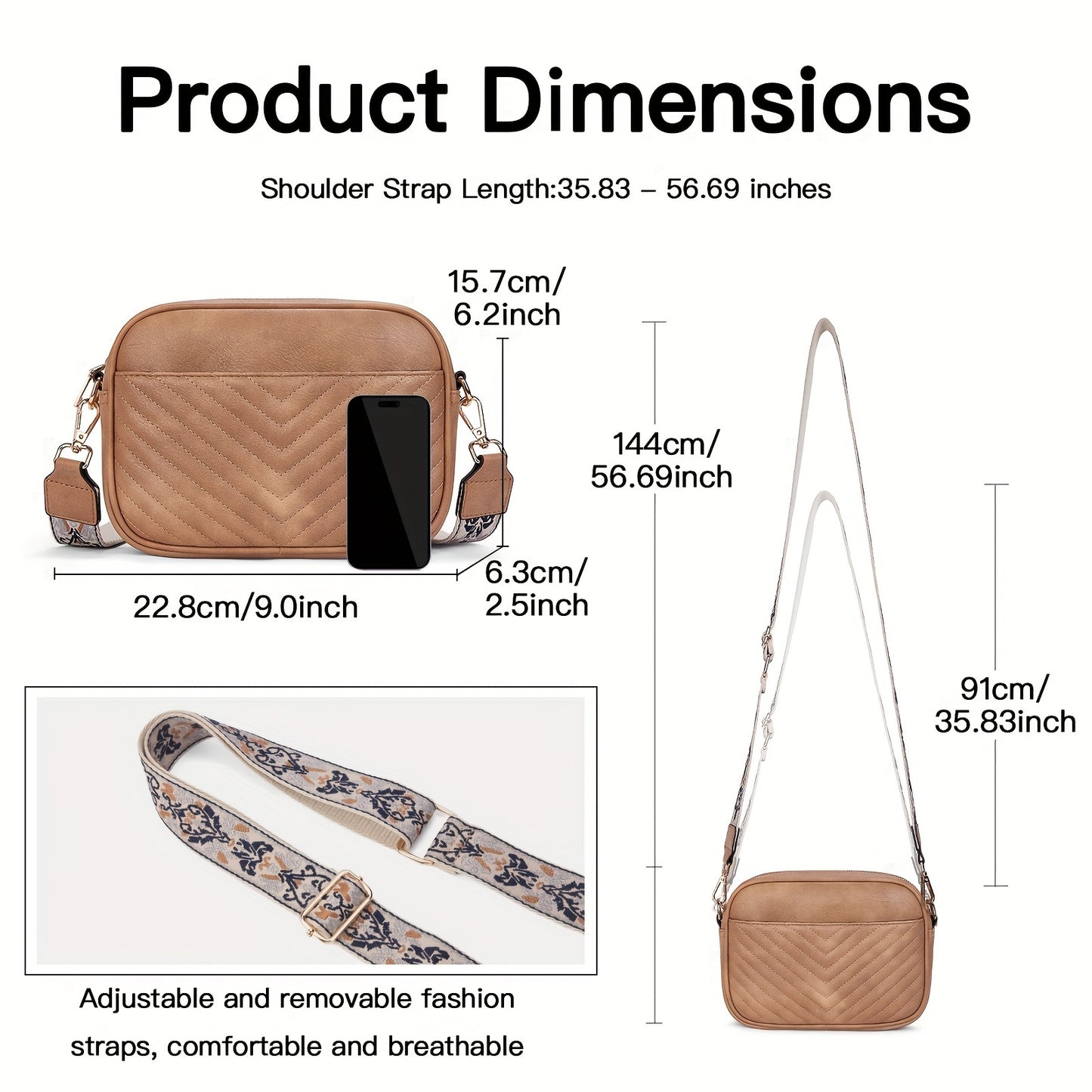 Quilted Vegan Leather Crossbody Bag