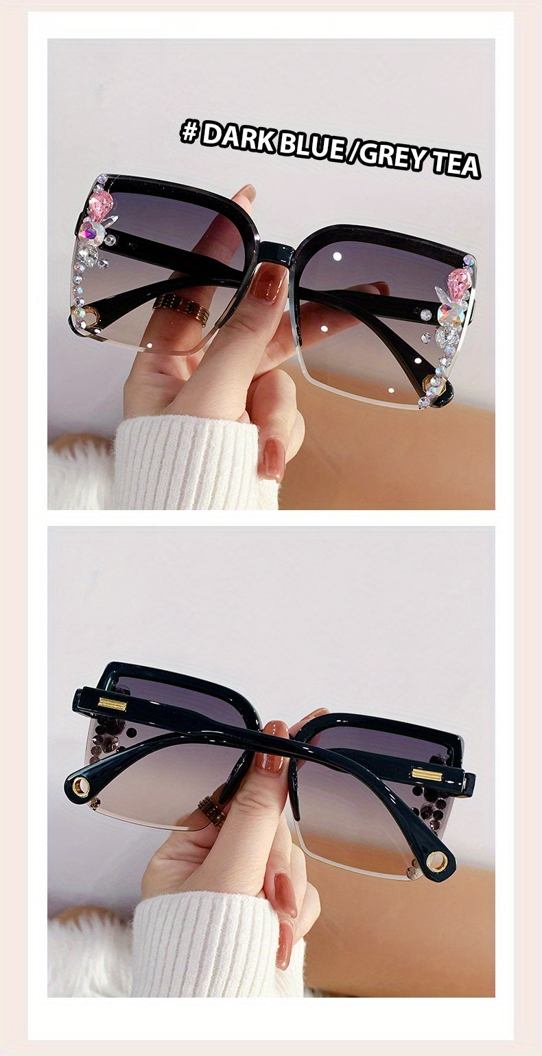 Rhinestone Square Gradient Sunglasses