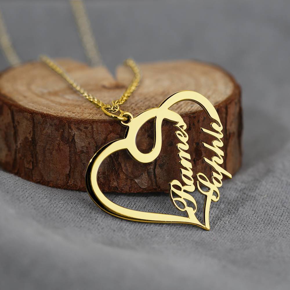 Custom Heart Initial Necklace