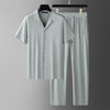 Shirt Men's Clothing Ice Silk Casual Set