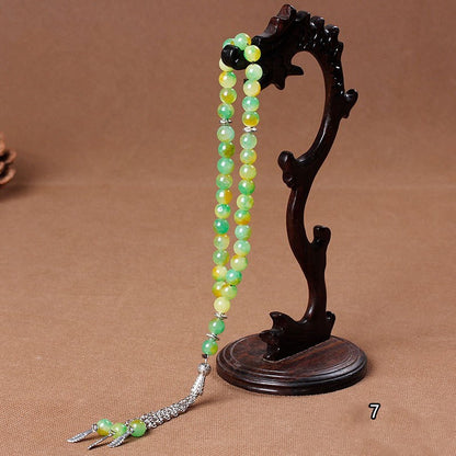 33 Natural stone agate crystal rosary bracelet