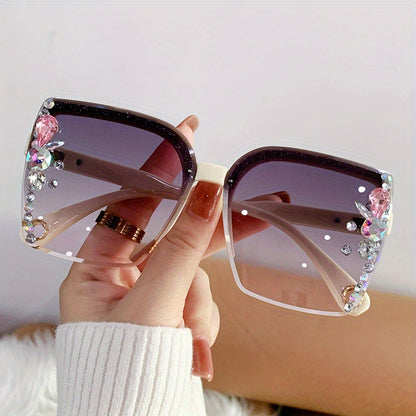 Rhinestone Square Gradient Sunglasses
