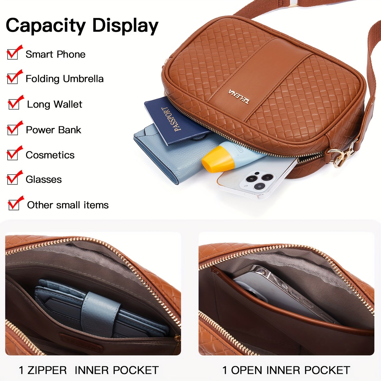 Vegan Leather Small Crossbody Bag