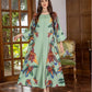 Elegant Floral Print Long Sleeve Abaya Dress