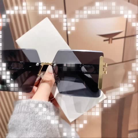 Y2K Oversized Rimless Square Sunglasses
