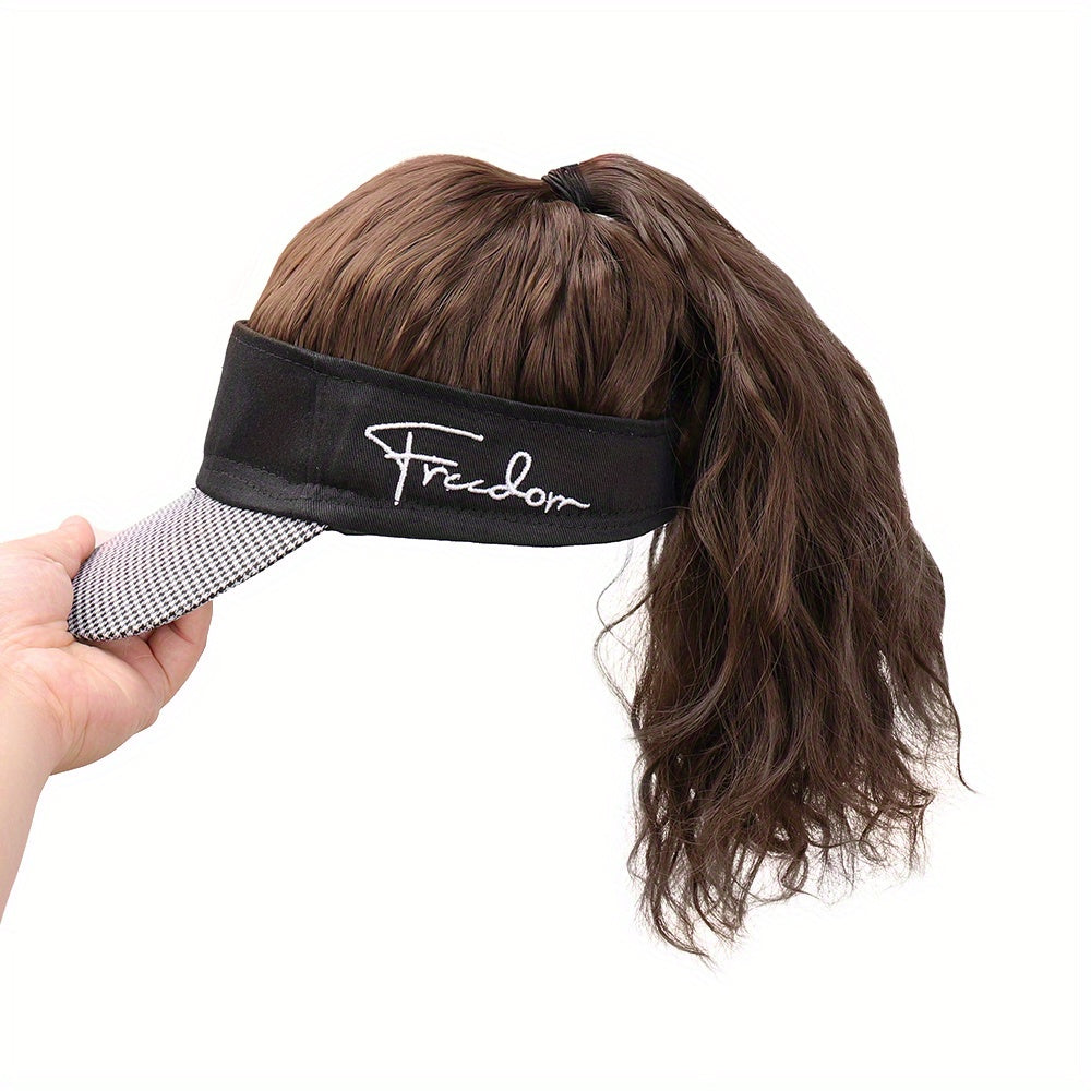 Chic Houndstooth Ponytail Cap Wig