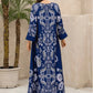 Elegant Floral Print Long Sleeve Abaya Dress