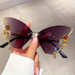 Y2K Rhinestone Butterfly Sunglasses