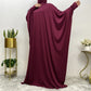 Women’s Traditional Solid Color Long Sleeve Loose Abaya Robe