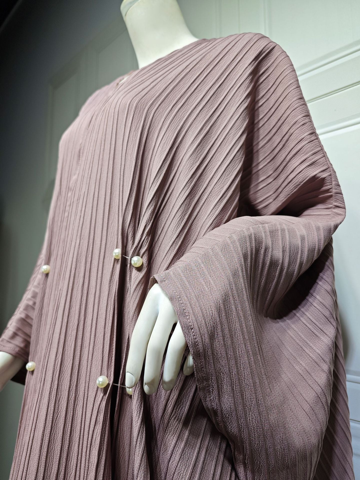 Striped Plus-Size Abaya