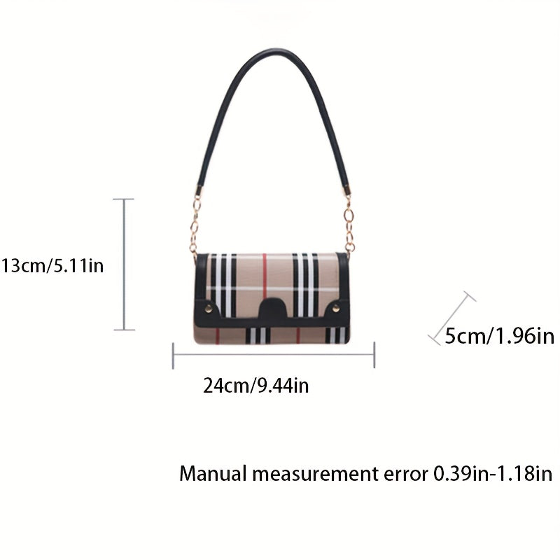 Striped Waterproof PU Leather Crossbody Bag