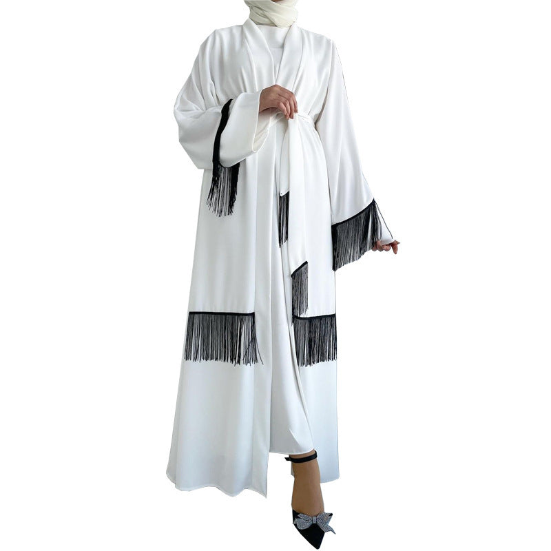 Ethnic Abaya Coat Tassle Fashion Dress