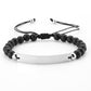 Beaded Engraved Bar Bracelet