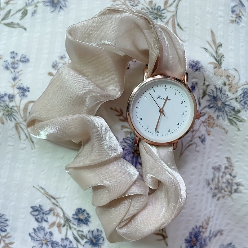 Sparkling Satin Strap Quartz Watch