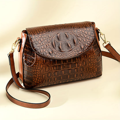 Crocodile Pattern Crossbody Bag