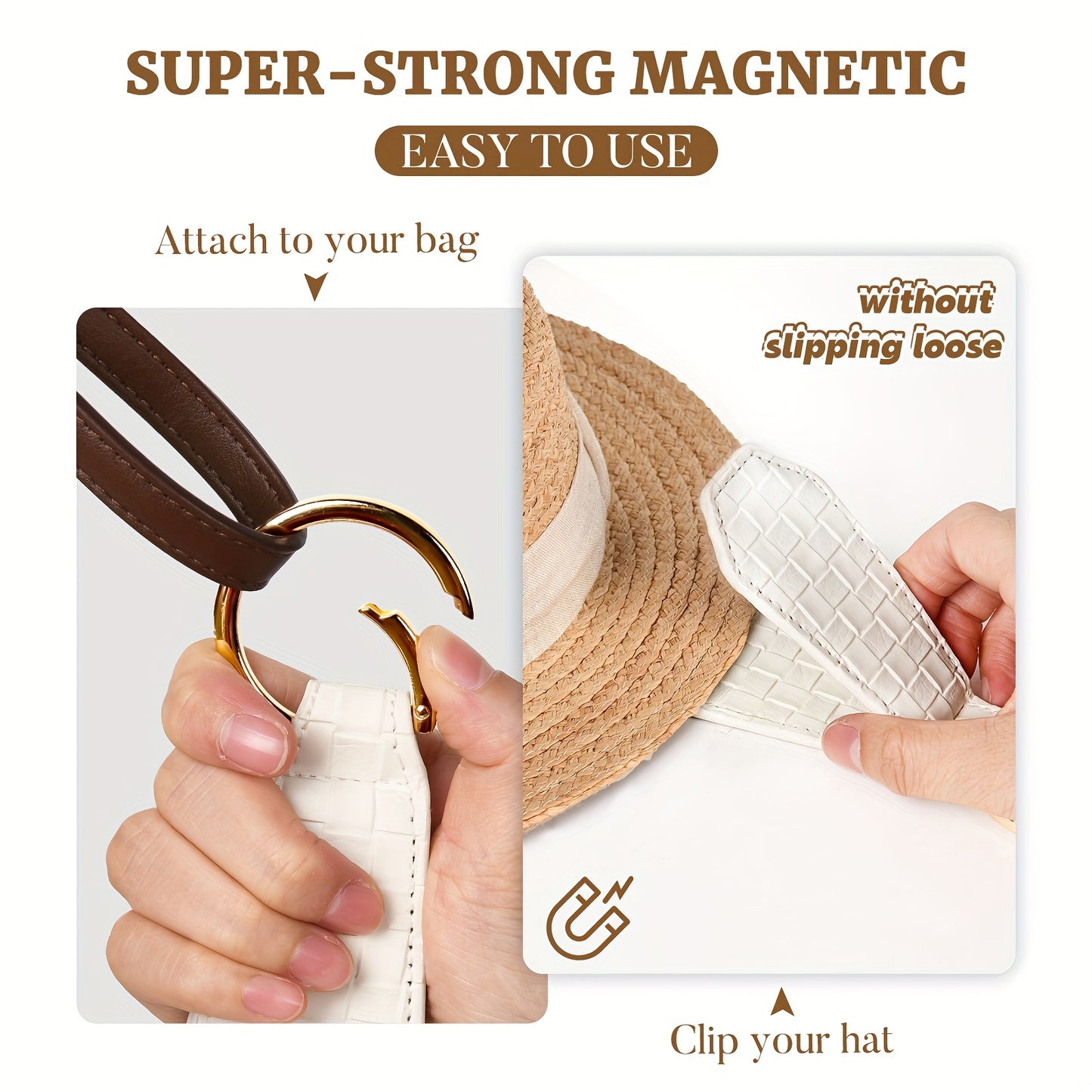 PU Leather Magnetic Hat Clip