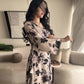 Women’s Printed Long Sleeve Robe with Elegant Design