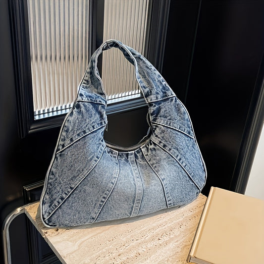 Vintage Denim Underarm Shoulder Bag
