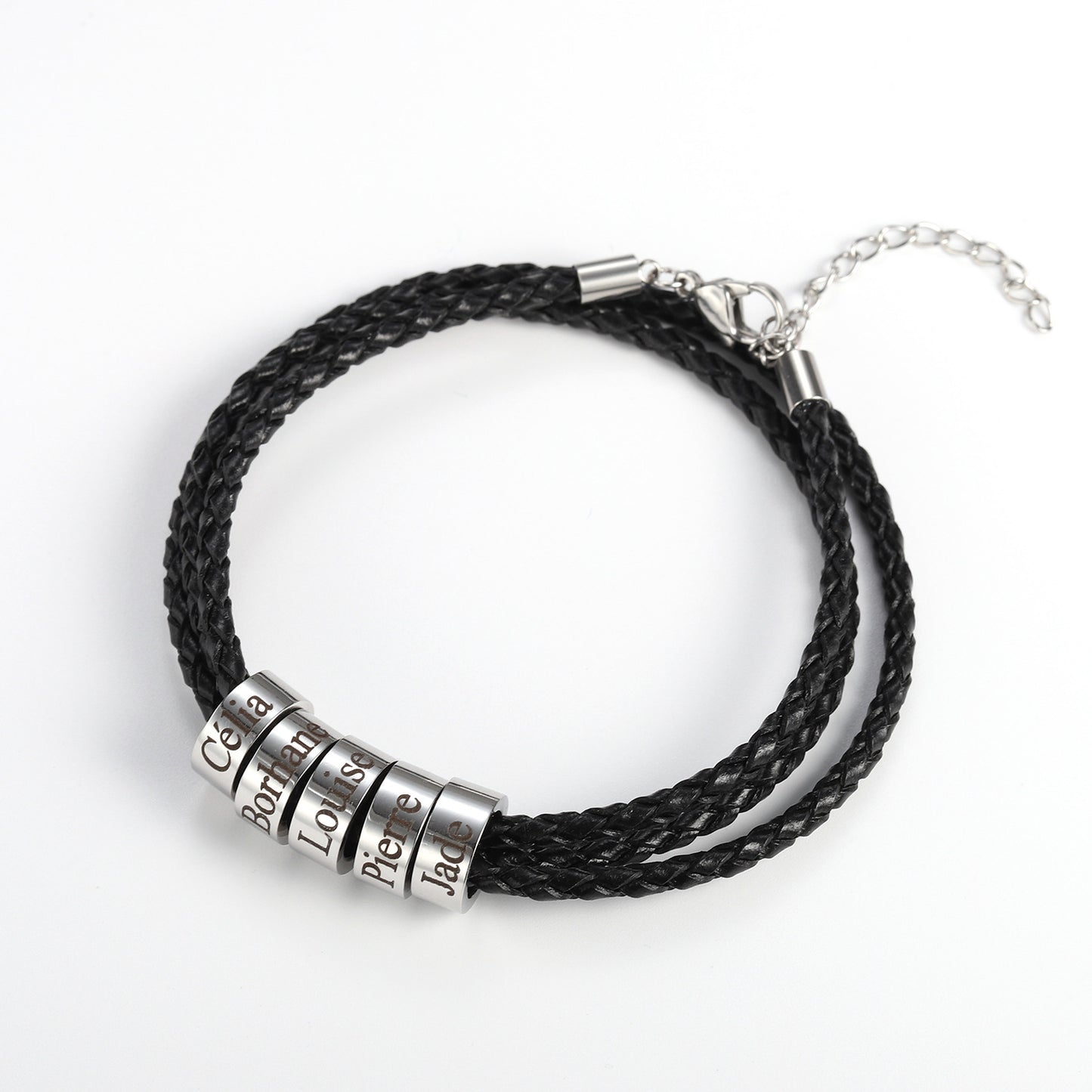Personalized Leather Braid Bracelet