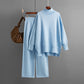 Women’s Solid Color Knitted Two-Piece Sweater Set