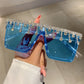 Oversized Rhinestone Square Sunglasses