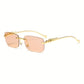 Retro Cheetah Rimless Glasses