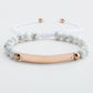 Beaded Engraved Bar Bracelet