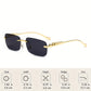 Retro Cheetah Rimless Glasses