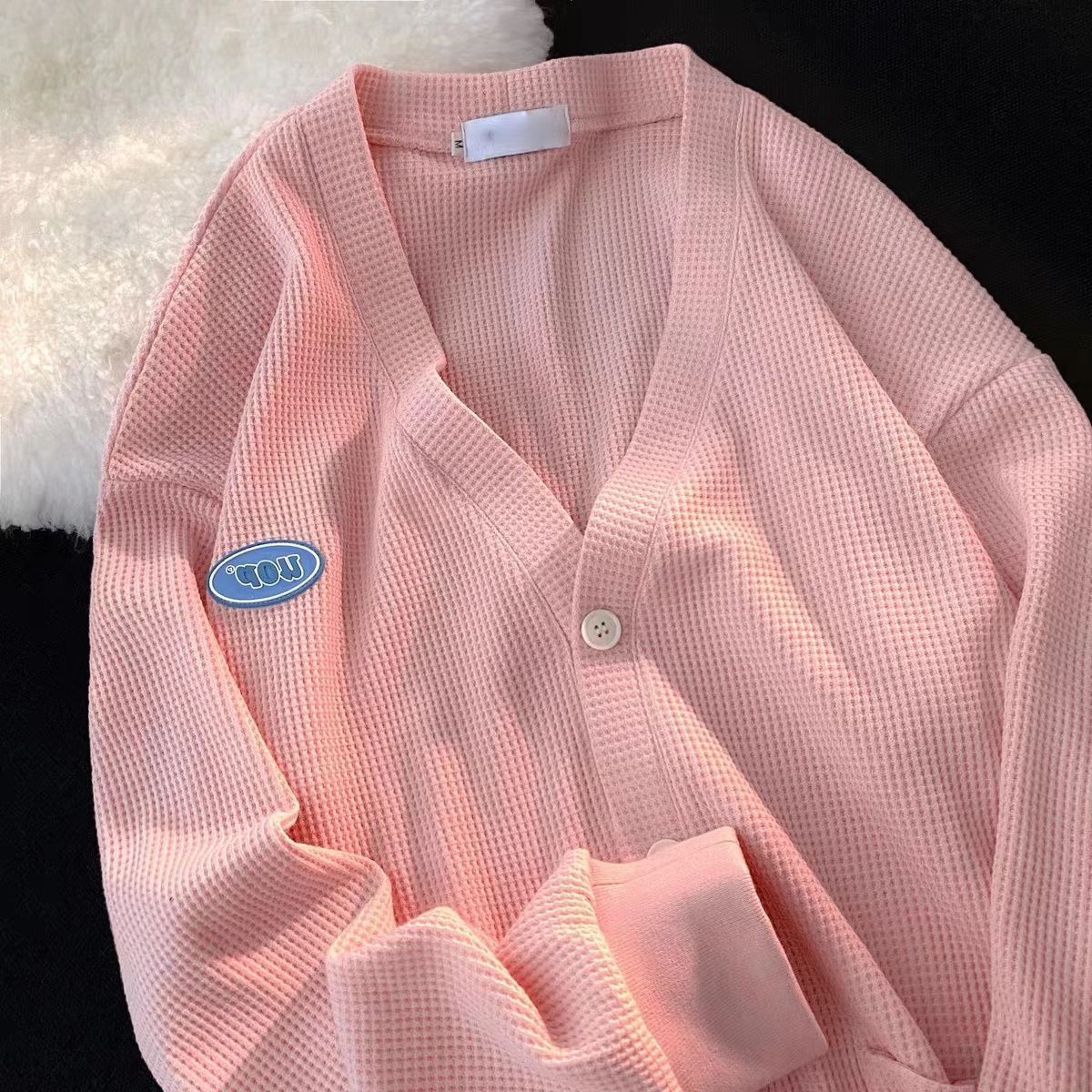 Women’s Retro Waffle V-Neck Sweatshirt